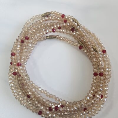 Oil Gold Crystal Anklets with Dotted Red