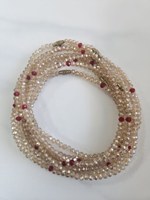 Oil Gold Crystal Anklets with Dotted Red