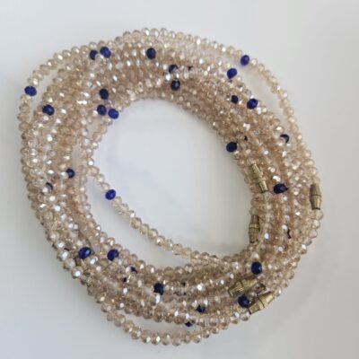 Oil Gold & Blue Crystal Anklets