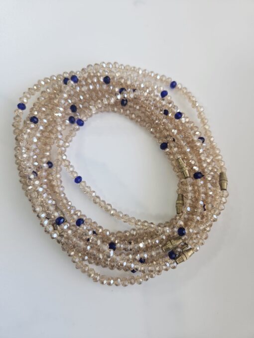 Oil Gold & Blue Crystal Anklets