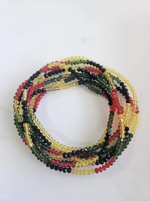 Ghana-Reggae Colour Crystal Anklets
